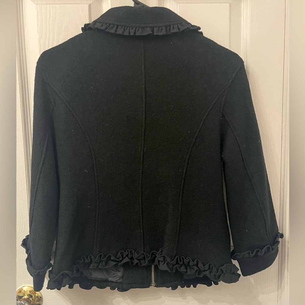 Mac & Jac Black Ruffled Women's Jacket - Picture 9 of 11